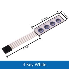 DS 2R 버튼 멤브레인 매트릭스 4X5 키패드 제어판 DIY 키트가있는 LED ARDUINO 패드 어레이 1X6 스위치 키보드, 4 Key White