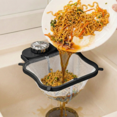 웨이백홈 흡착식 싱크대 음식물 거치대 거름망 50p 세트, 1개, 블랙