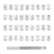 UNICRAFTALE DIY 대문자 및 숫자 스탬핑 펀치 도구 세트 알파벳 스탬프 가죽 공예 아트 핸들, UNICRAFTALE DIY 대문자 및 숫자 스탬핑 펀