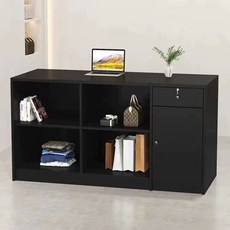 안내 데스크 프런트 계산대 접수대 리셉션 사무용 책상, 올블랙 4칸 캐비닛 포함 기타 색상 메모
