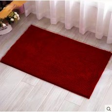 MUSE 家居 雪尼爾地墊 加厚吸水浴室地墊 防滑腳踏墊 25色可選, 暗紅, 1個
