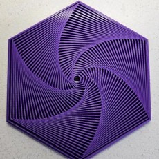 육각형 링 3D 프린트 종이 마법의 3차원 나선형 환상 중독성 선물, 보라색(XL-15cm)