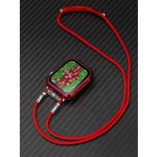 애플워치 목걸이 스마트워치 가죽 1개 커넥터 40-70cm, 41mm, 플라스틱 케이스 빨강 순은 부품편직 끈