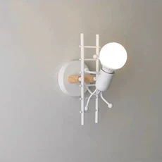 LED 유리 전등 갓 E27 나무 벽 램프 침실 머리맡 홈 거실 복도 발코니 조명기구, H, Warm light