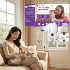 Catwell 고양이 플러그인페로몬 스트레스완화 디퓨저1개와리필2개 세트 150ml 1개