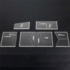 가죽 패턴 YOMDID 5pcs 아크릴 지갑 카드 가방 투명 템플릿 공예 스텐실 도구, 옵션01) AA
