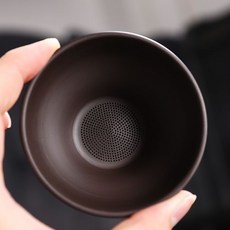 優選茶葉過濾網 茶濾 紫砂過濾器 茶漏 茶隔 功夫茶具配件 陶瓷濾茶器 陶瓷茶隔 一體茶濾套組 茶水分離器, 1個, 單過濾（沒有底）