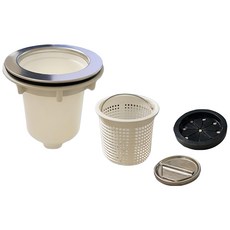 三合一PVC水槽提籠 落水頭 流理台 洗菜台 洗手台 水槽提籠 中提籠 小提籠, 小(無)溢水