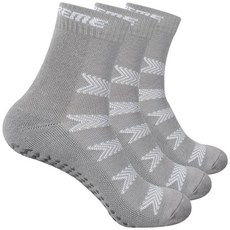 피트엑스 피트니스용 논슬립 스포츠 파일양말 3매세트 / 필라테스할 때나 일상생활에서도 절대 안미끄러져요, 그레이, 3개