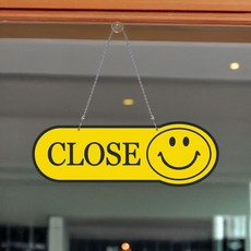 스마일 오픈 클로즈 팻말, 우