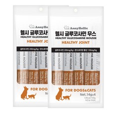 애니홀릭 반려동물 헬시 글루코사민 무스 영양제, 4회분, 치킨&참치, 2개