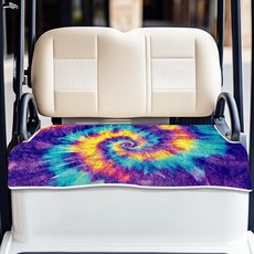 ORIGACH 대부분의 2인용 카트용 범용 골프 카트 시트 커버 생생한 타이 다이 나선형 패턴 골프 카트 시트 타월 담요 시트를 시원하고 편안하게 유지 100% 극세사, 골프 장면