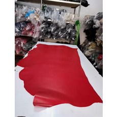 천연 소가죽 원단 수제가죽공예 베지터블 가죽공예재료 그레인 가죽, 레드