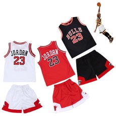 NBA 시카고불스 검정 화이트 레드 마이클 조던 키즈 유니폼