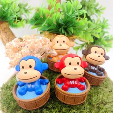 포레스 온천 원숭이 4p 미니 피규어 DIY 꾸미기 재료, 1개