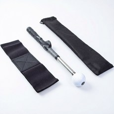 퓨어미즈키 휴대용 골프 3종 세트 스윙 연습 클럽+스윙 암밴드+파우치, 1개