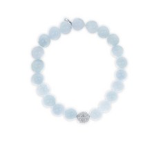 시드니에반 14K 화이트 골드 다이아몬드 아쿠아마린 브레이슬릿