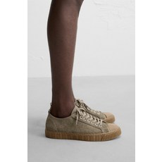 ZARA 자라 남성 레더 슈즈 스니커즈 포멀 가죽 스니커즈 콘트라스트 솔 - 바다색 167330