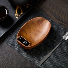 實木茶則電子秤 充電款, 1個, 金丝楠木色