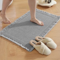 와이스타일 욕실 발매트 두꺼운 욱실 발매트 미끄럼방지 화장실 대형 옥실 발매트, 라이트 그레이