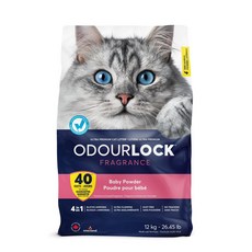 Odourlock 白晶貓砂 超凝結 低粉塵, 12kg, 1包, 嬰兒香