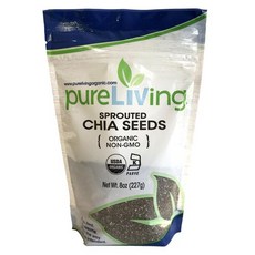 Pure Living - 유기농 싹 틔운 치아 씨앗 - 8온스 Pure Living - Organic Sprouted Chia Seeds - 8 Ounce, 1개