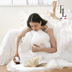 [프렌치럭셔리] 프릴 화이트 구름이불 알러지케어 가능한 10온스 모달 차렵이불