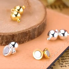 목걸이 (팔찌) 마감 장식 - 악세사리 부자재, 1개, 자석형 실버 8mm (1쌍)