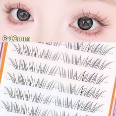 아토포스 노글루 속눈썹 자연스러운 퍼짐형 속눈썹 6-12mm 아이래쉬 연장 100모 대용량, 1개, 블랙