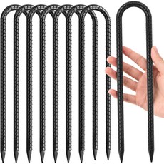 XINCAMPING 8팩 12인치 헤비 듀티 텐트 스테이킹 아연 도금 스틸 U자형 접지 앵커 고풍 트램펄린 하이킹용 금속 철근 캐노피 축구 골 펜싱 방청