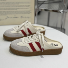 아이데이 여름 캐주얼 여성 2라인 뒤없는 예쁜 스니커즈 뮬 운동화 발편한 여자 슬리퍼 신발 / 2컬러