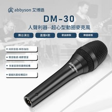 Abbyson 艾博遜 DM-30 專業人聲動圈麥克風 超心型指向 舞台演出 直播K歌錄音, 1個