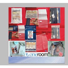 Oneroom 수용성 캔버스 14ct 크로스 스티치 격자 무늬 22x20cm 매직 수용성 천 수제 Deign 봉제, 파란색, 1개