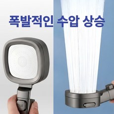 고압 수압상승 3단분사 샤워기 헤드 절수형 미세노즐 3색상 스타빈 STABIN, 메탈그레이, 1개