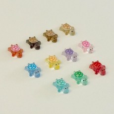 행운의 거북이 파츠 피규어 초미니 거북이 세트 묶음 상품 7x11mm, 50개(색상랜덤)