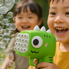 문구타쿠 공룡 버블건 왕 비눗방울 자동 비누방울총 4컬러 kc인증, 파랑, 1개