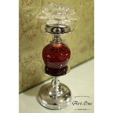 歐式酒紅透光蓮花水晶燭檯擺飾，精緻蓮花造型，浪漫燭光氛圍，提升居家品味