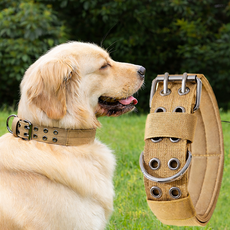 진진체인 중대형견 밀리터리 목줄 D링 고리형 애견 중형견 대형견 튼튼한 개목줄, 3개, 카키