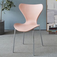 인테리어의자 식탁 의자 경량 야외 주방 북유럽, 연분홍 전기 도금 실버다리