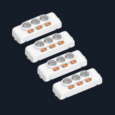 현대일렉트릭 난연 개별 노출 3구 콘센트 KS인증, 4개