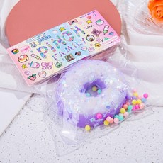 亮燈貓爪捏捏樂 解壓玩具 超軟泥感食玩 減壓玩具, 完整甜甜圈【紫色】加大加厚, 1個