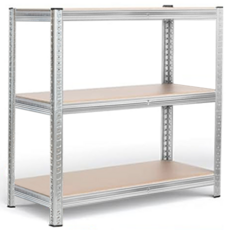 이엔비 철재 조립식 앵글 선반 랙, 3단, 메탈실버