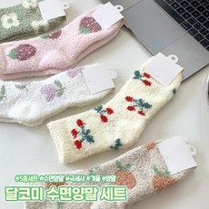 슈에뜨지니 하이뷰 1752 달코미 수면양말 5종세트 귀여운 양말세트 겨울 한파 기모 극세사 수족냉증 양말