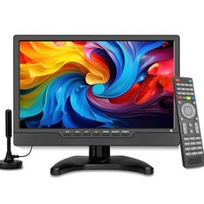 Jexiop 14인치 LED HD TV 입력 기능이 있는 휴대용 소형 내장 디지털 튜너 /HD /USB / 12IN 침실 주방 RV용 벽걸이 지원 리모컨 블랙, Jexiop 14인치 LED HD TV, HDMI 입력