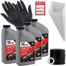 Factory Racing Parts 씽크대 세정제 혼다 CBR1000 VT1100C VT1100T GL1500 GL1800과 되는 오일 체인지 키트 10W 40 풀 합성 4Q, 1개
