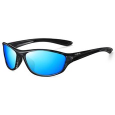 LKEYE 편광 스포츠 선글라스 남성 여성 사이클링 운전 낚시 UV400 보호 스프링 힌지 고글 랩 어라운드 미러 렌즈 선글라스 LK6092 데미블랙/블루, 0.0 Diopters, 선글라스 C2demiblack/Blue, 1개