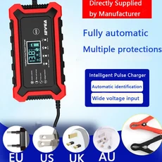 12V10A Lcd 소형 화면 디지털 디스플레이 충전기 자동차 배터리 오토바이 저장, 02 12V10A Lcd Euplug