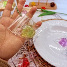 1+19고품질신상글리터캣포우쥐어짜는스트레스해소완구 부드러운실리콘수정키링 쫀득쫀득복원력감압피규어 학생인기선물아이템, 20개, 녹색 투명 바탕에 금박이 있는 고양이 발바닥 모양의 작