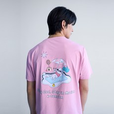 케이텐션 파라솔 스탠다드핏 핑크백그래픽티셔츠 KS6ST136U