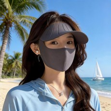防晒面罩女2026夏季新款全脸防紫外线面罩帽子一体护颈骑行脸基尼